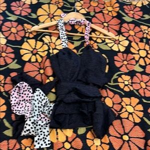 Yiorgos Eleftheriades Silk Top with Polka Dot Halter and Belt Ties